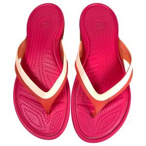 CROCS Pink Flip Flops Women's Size 10